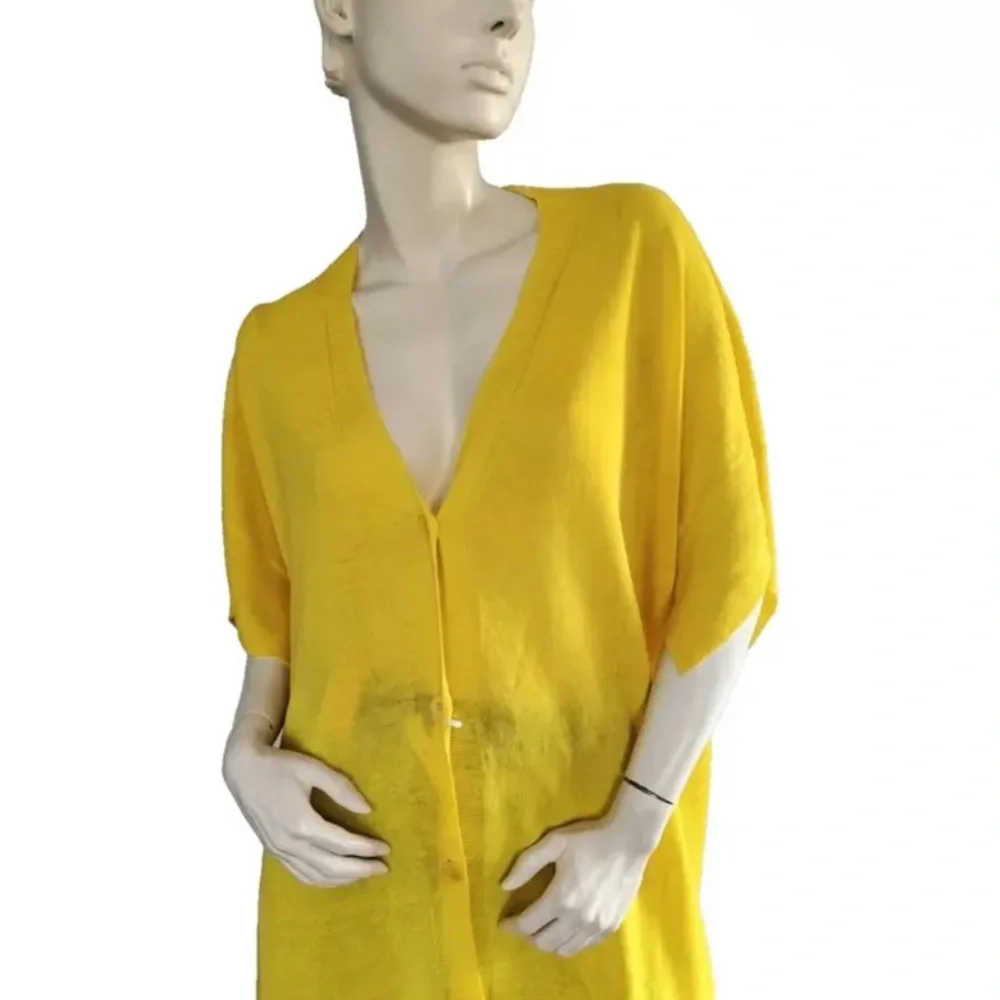 Marina Rinaldi Yellow Knit Cardigan NWT 14-16 oversized - Picture 7 of 16